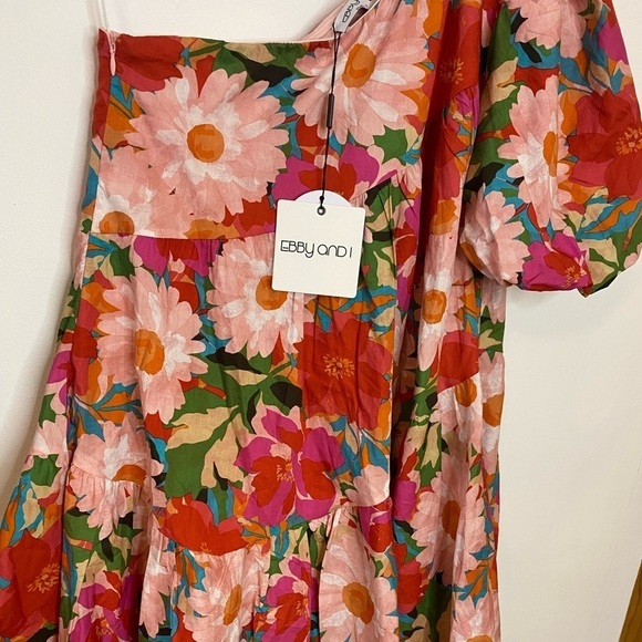 NWT Ebby and I Miabella Floral One Shoulder Mini Dress - Picture 6 of 11